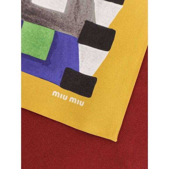 Miu Miu Women Multicolored Silk Scarf - Picture 2 of 3